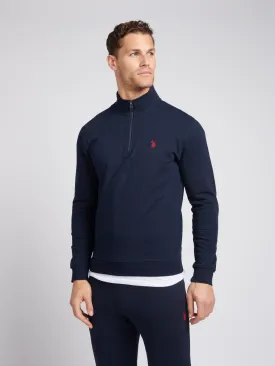 Mens Classic Fit 1/4 Zip Sweatshirt in Dark Sapphire Navy