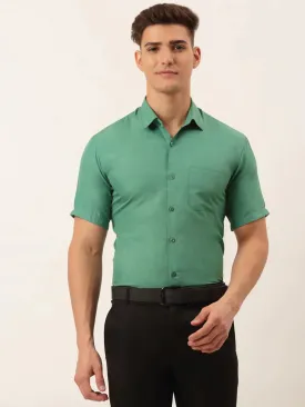 Men'S Cotton Solid Half Sleeve Formal Shirts