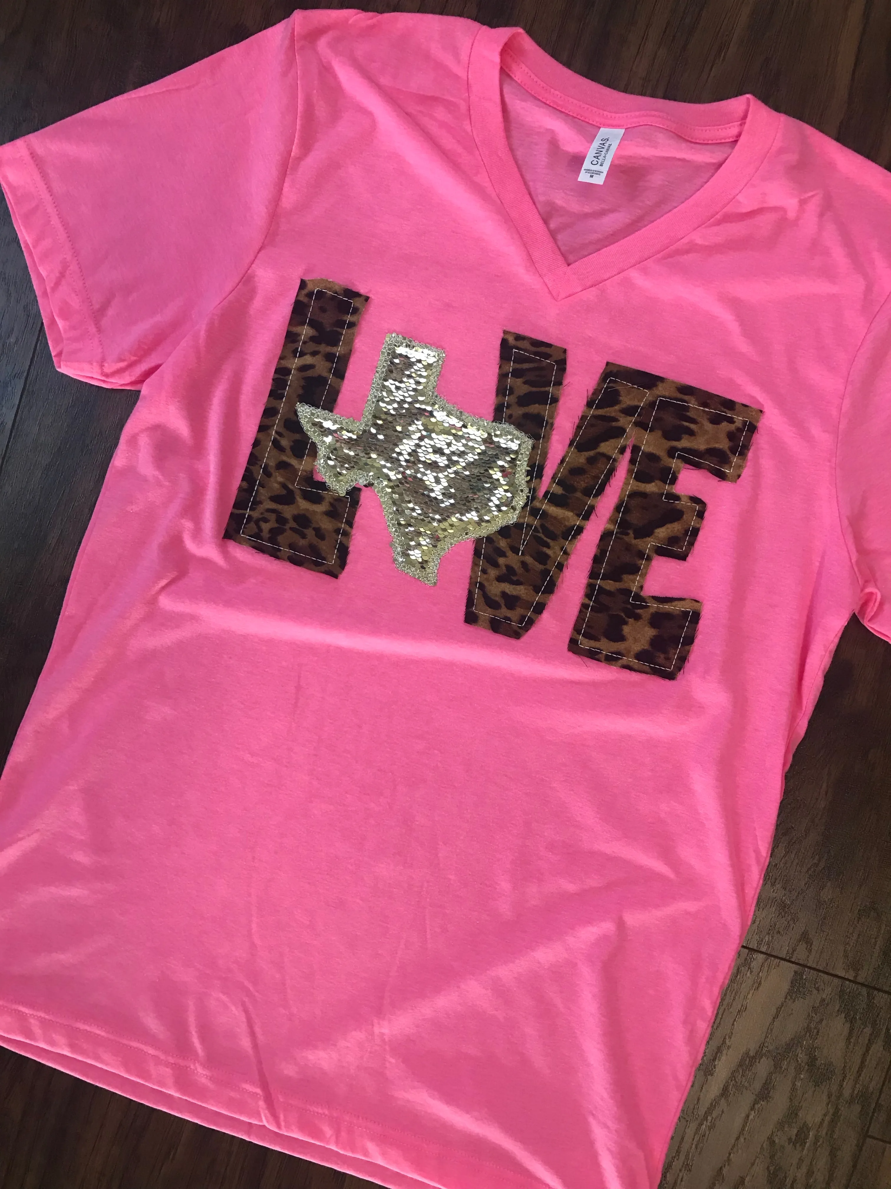 Mermaid Sequin LOVE Shirt with Leopard Letters/Sequin State