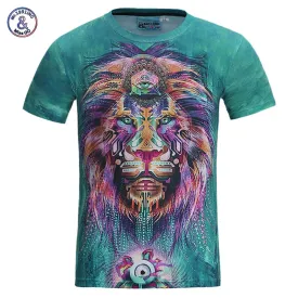 Mr.1991INC New Fashion Men/women 3d t-shirt funny print colorful hair Lion King summer cool t shirt street wear tops tees