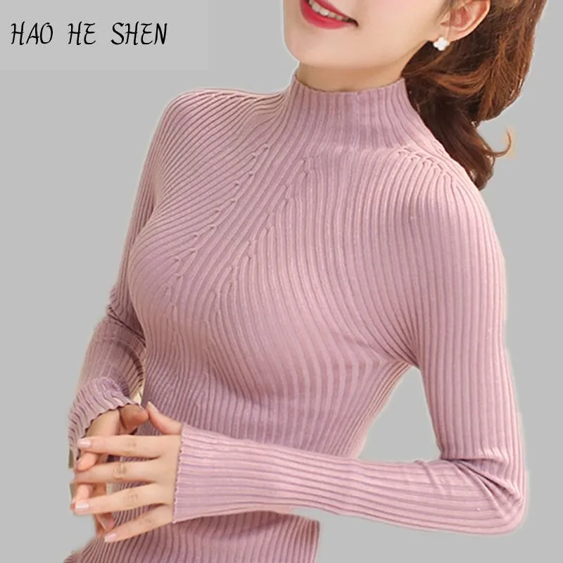 New 2017 Spring Fashion Women sweater high elastic Solid Turtleneck sweater women slim sexy tight Bottoming Knitted Pullovers