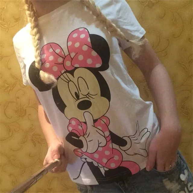 New Cartoon Anime Mickey women T Shirt Women Summer Short-sleeve Emoji Casual T shirt Woman Clothes O Neck T-shirt Femme