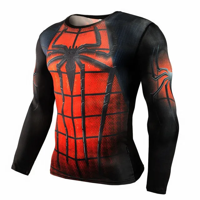 New Superhero Winter Soldier Bucky Anime 3D T Shirt Fitness Men Crossfit T-Shirt Long Sleeve Compression Shirt