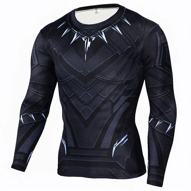 New Superhero Winter Soldier Bucky Anime 3D T Shirt Fitness Men Crossfit T-Shirt Long Sleeve Compression Shirt