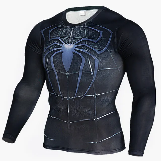 New Superhero Winter Soldier Bucky Anime 3D T Shirt Fitness Men Crossfit T-Shirt Long Sleeve Compression Shirt