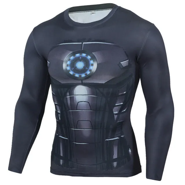 New Superhero Winter Soldier Bucky Anime 3D T Shirt Fitness Men Crossfit T-Shirt Long Sleeve Compression Shirt