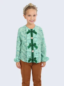 One Friday Green Paisley Top