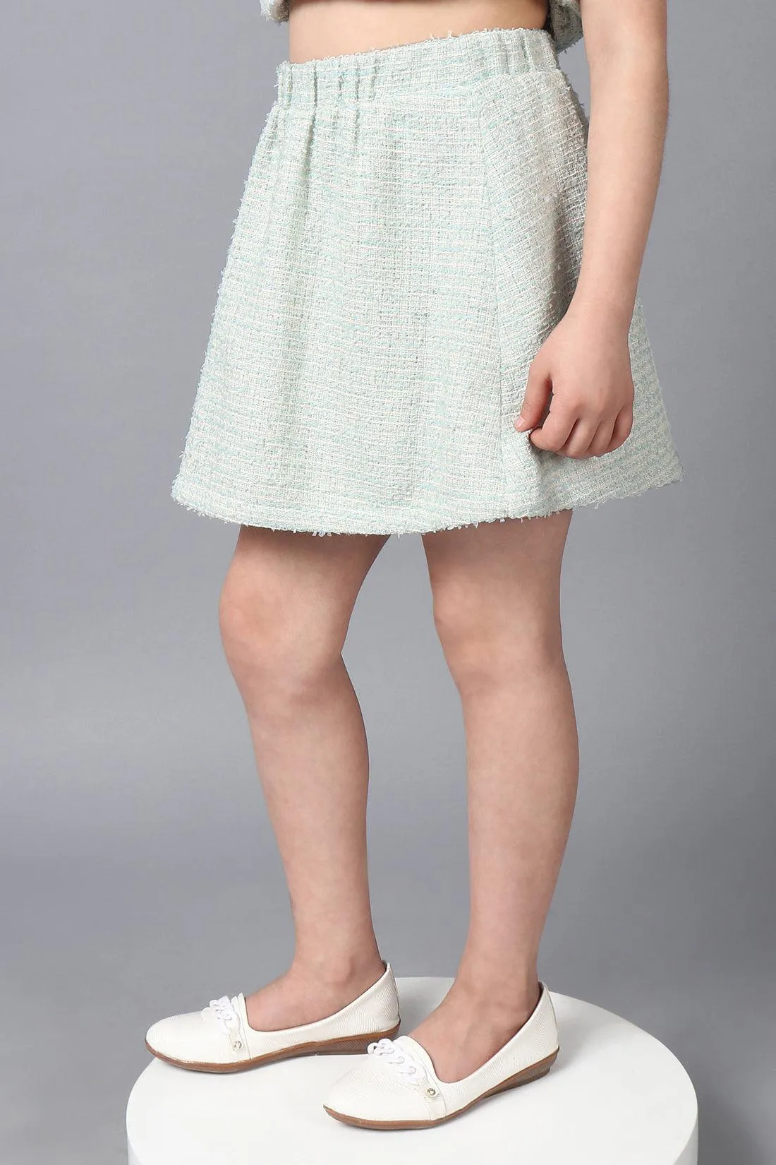 One Friday Kids Girls Green Knitted Skirt