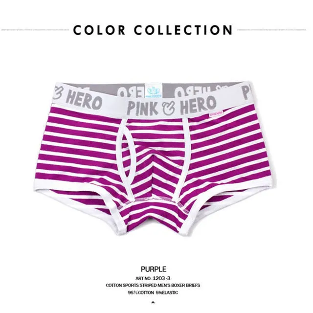 Pink Heroes Hot Sell Cheap New Mr Fashion Brand mens cotton boxer shorts fashion underwear male underwear sexy  0091203