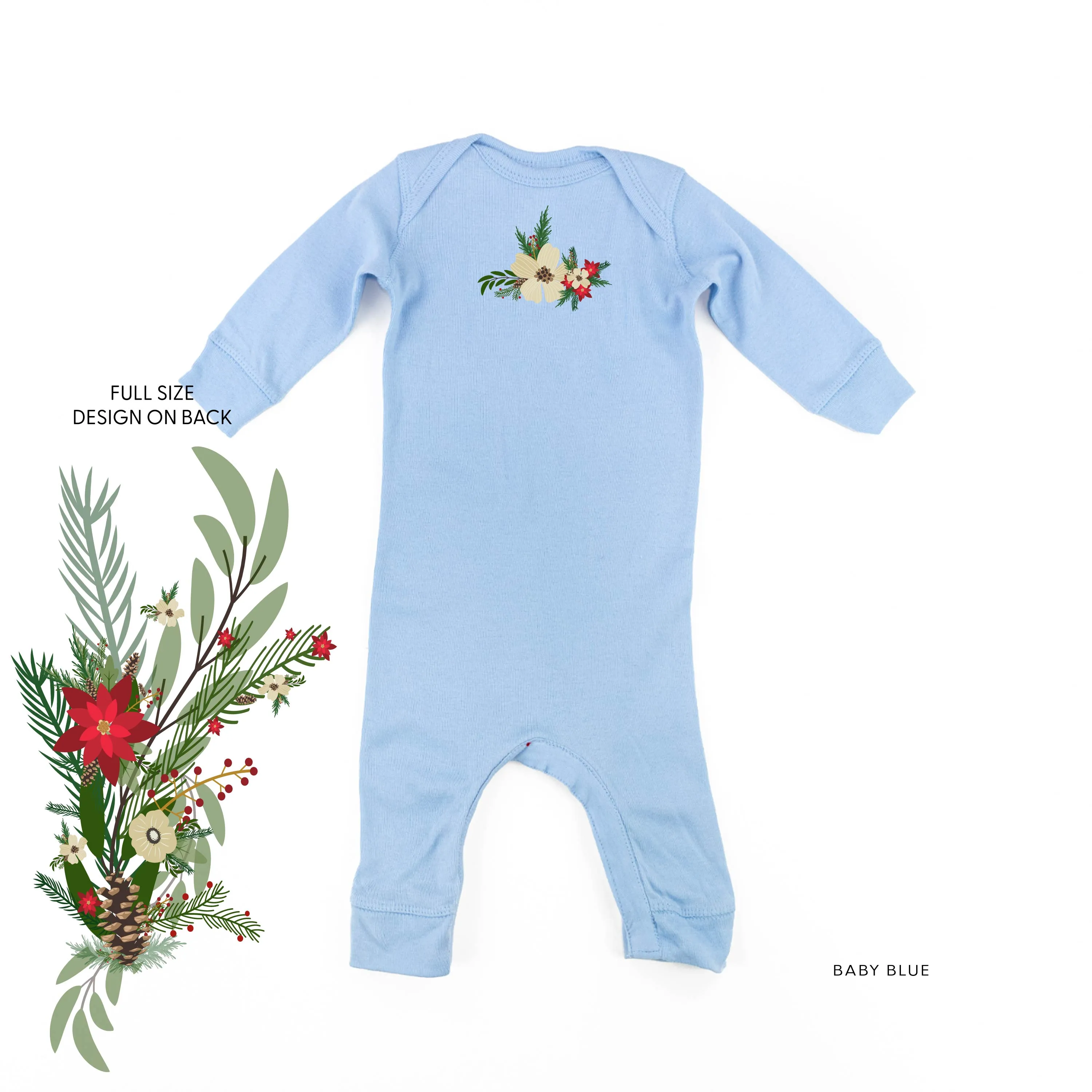 Poinsettia & Winter Flower Cascade (centered & b) - Baby Sleeper