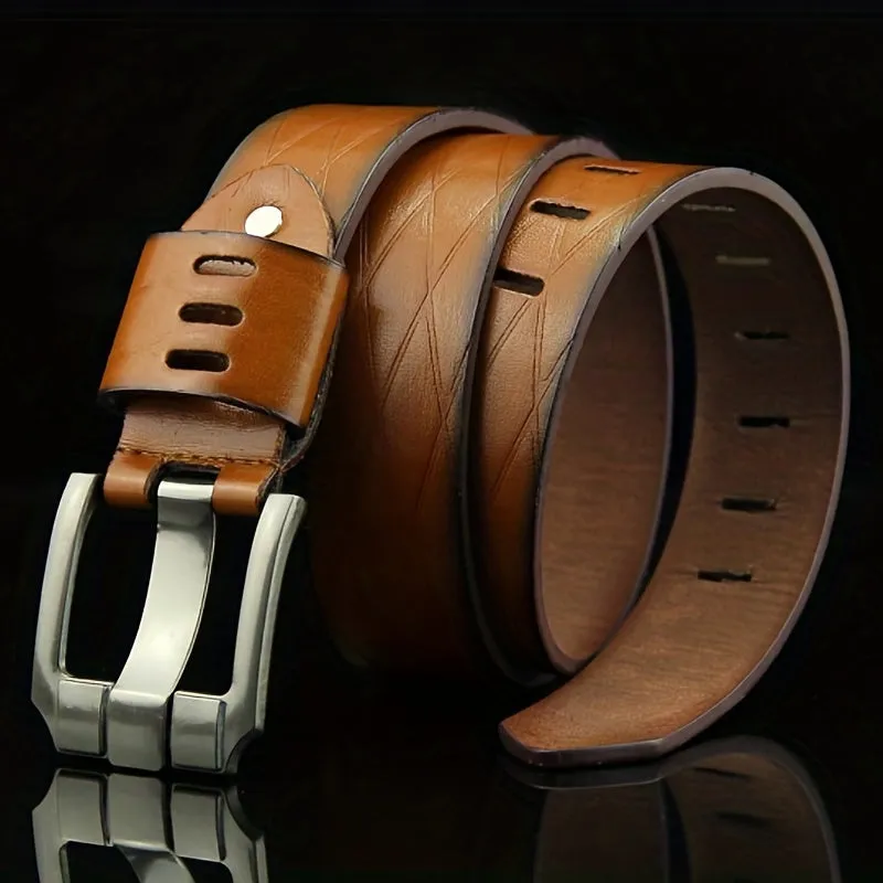 Premium PU Leather Belt Stylish Wide Strap for Men Great Gift Idea