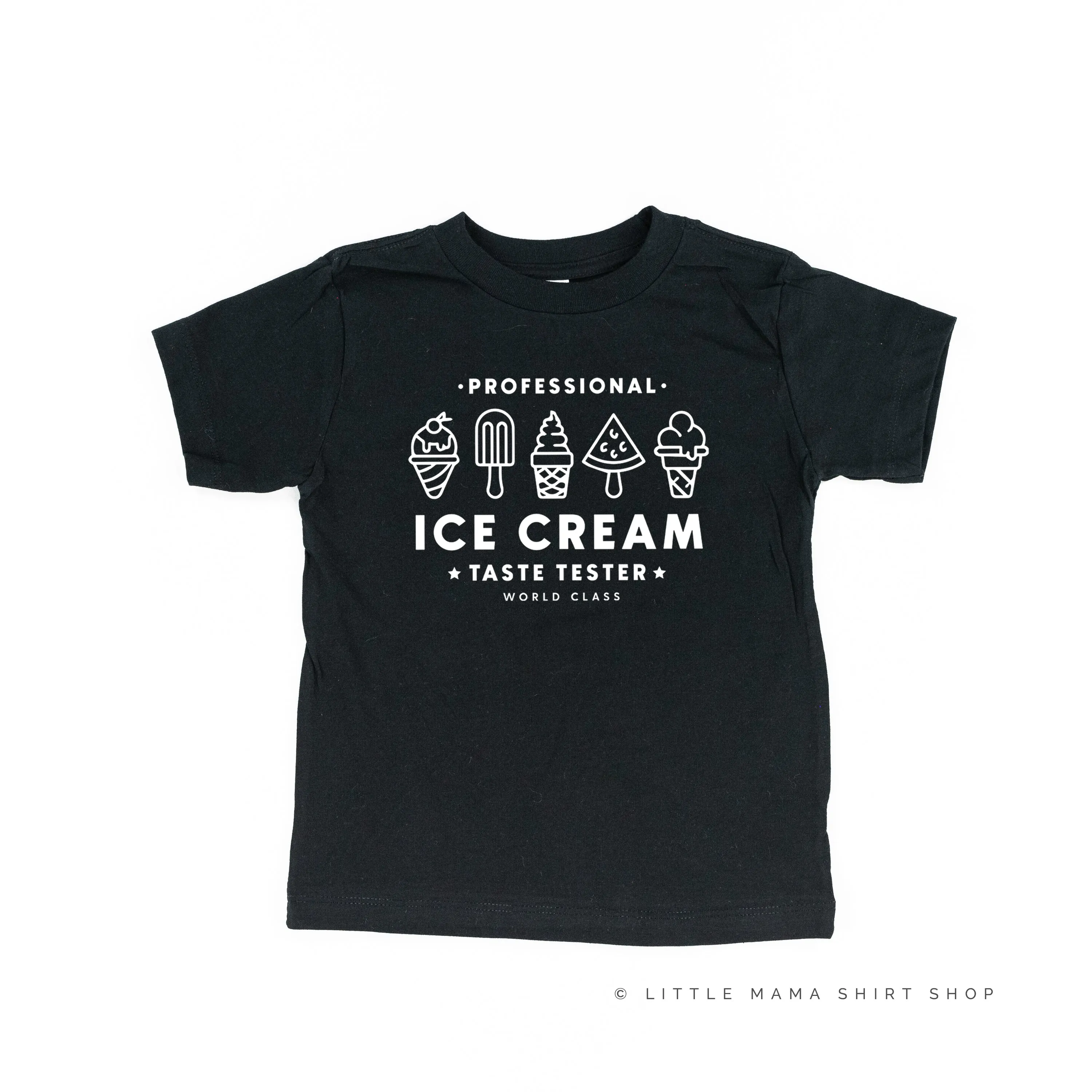 Professional Ice Cream Taste Tester -  Single Cone on Back - Short Sleeve Child Shirt