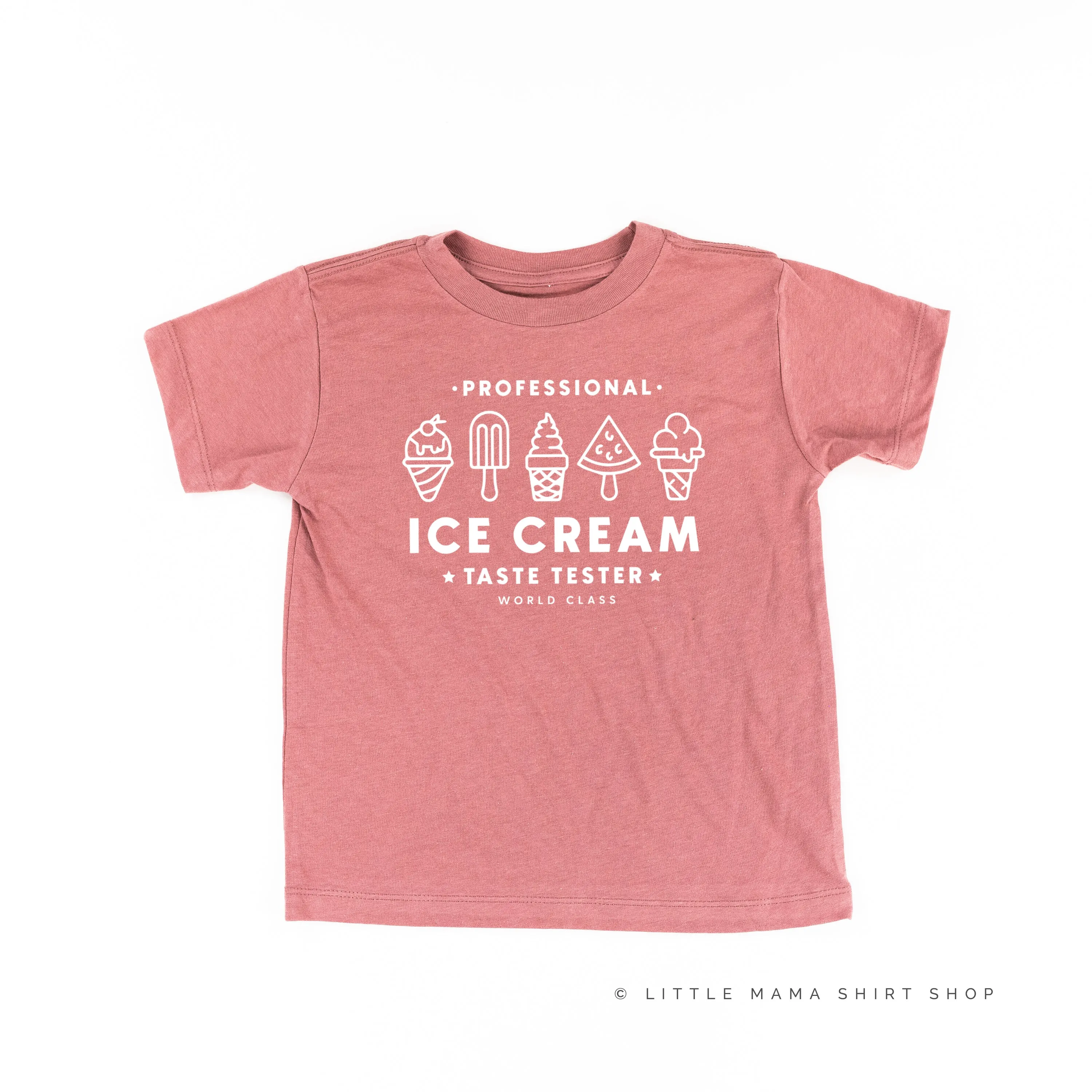 Professional Ice Cream Taste Tester -  Single Cone on Back - Short Sleeve Child Shirt