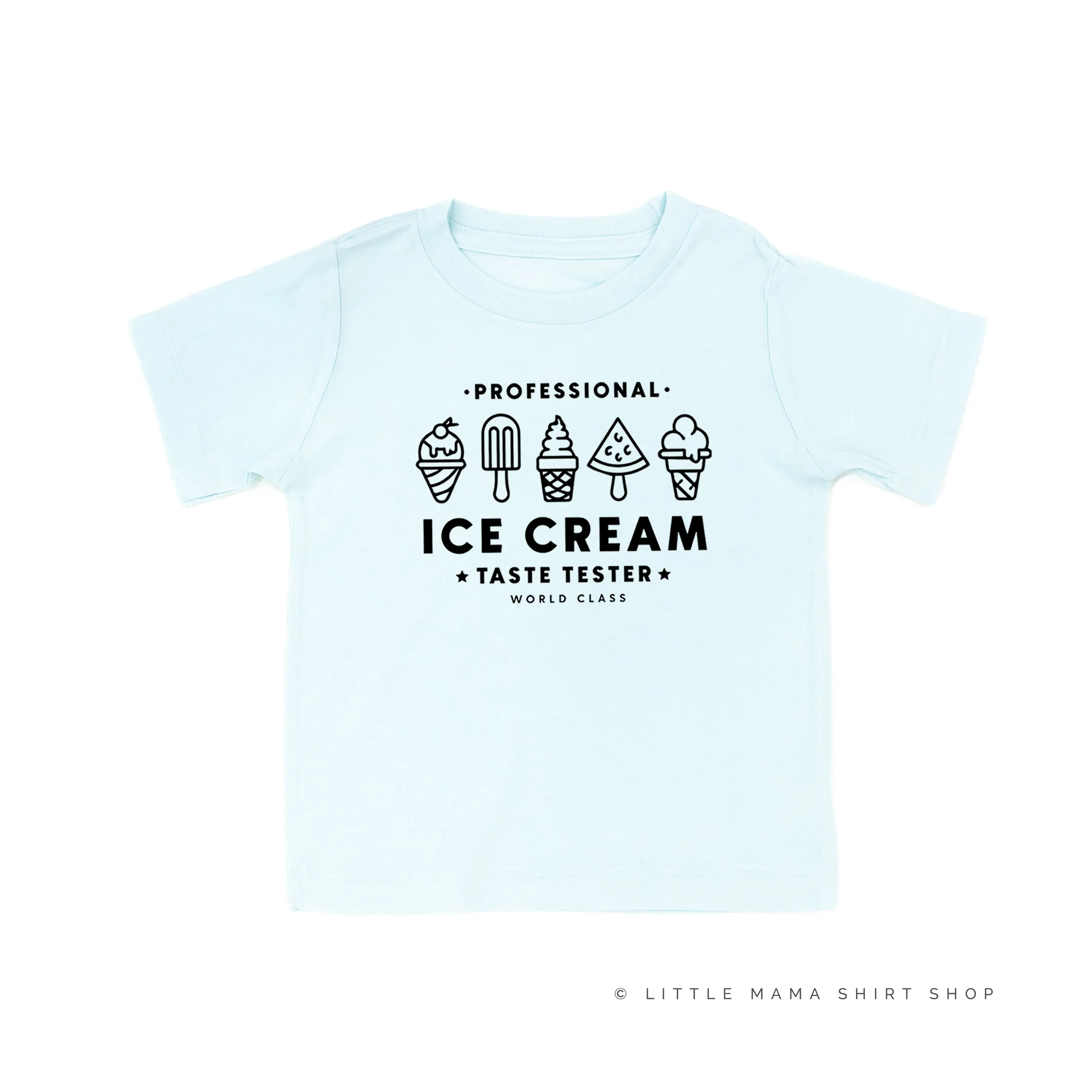 Professional Ice Cream Taste Tester -  Single Cone on Back - Short Sleeve Child Shirt