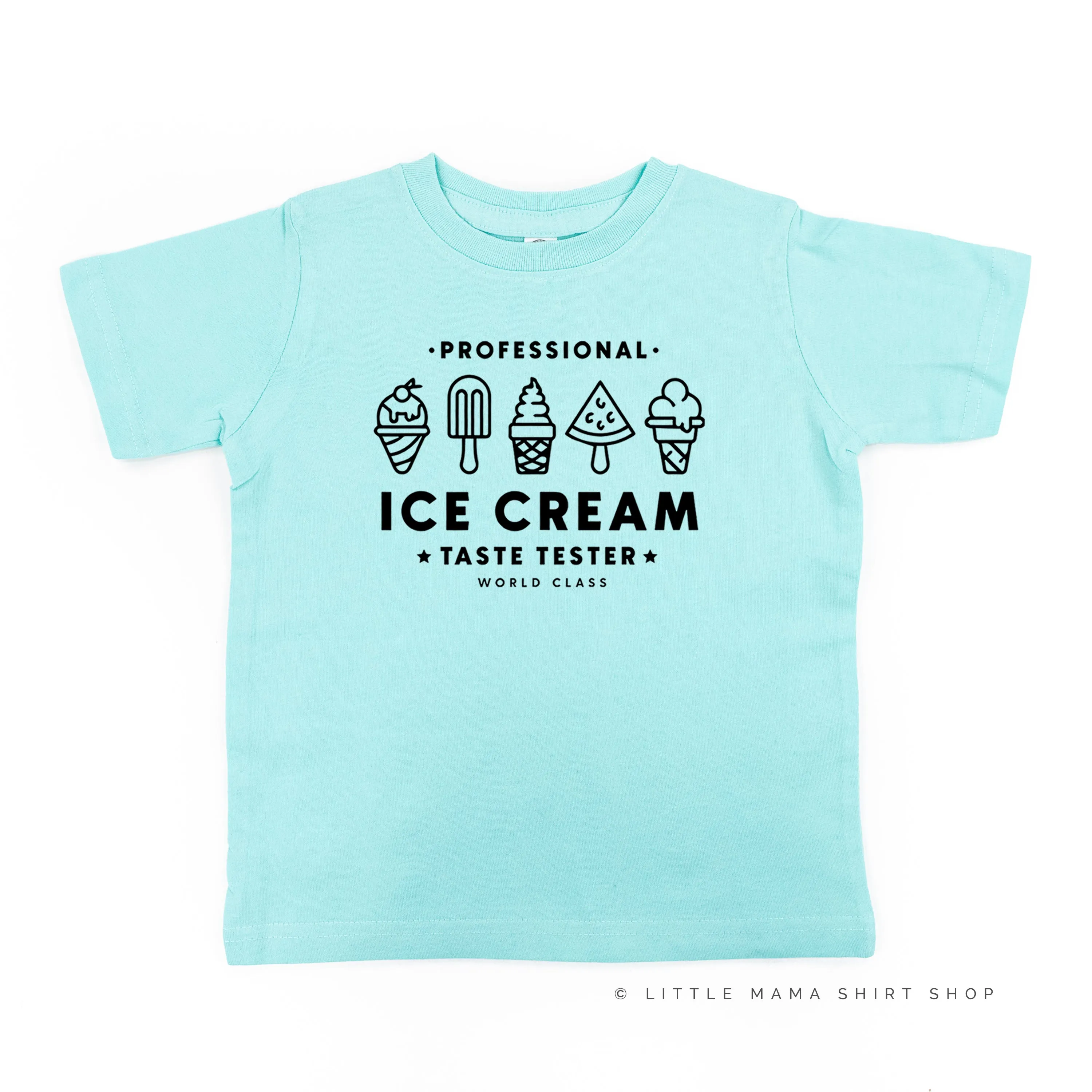 Professional Ice Cream Taste Tester -  Single Cone on Back - Short Sleeve Child Shirt