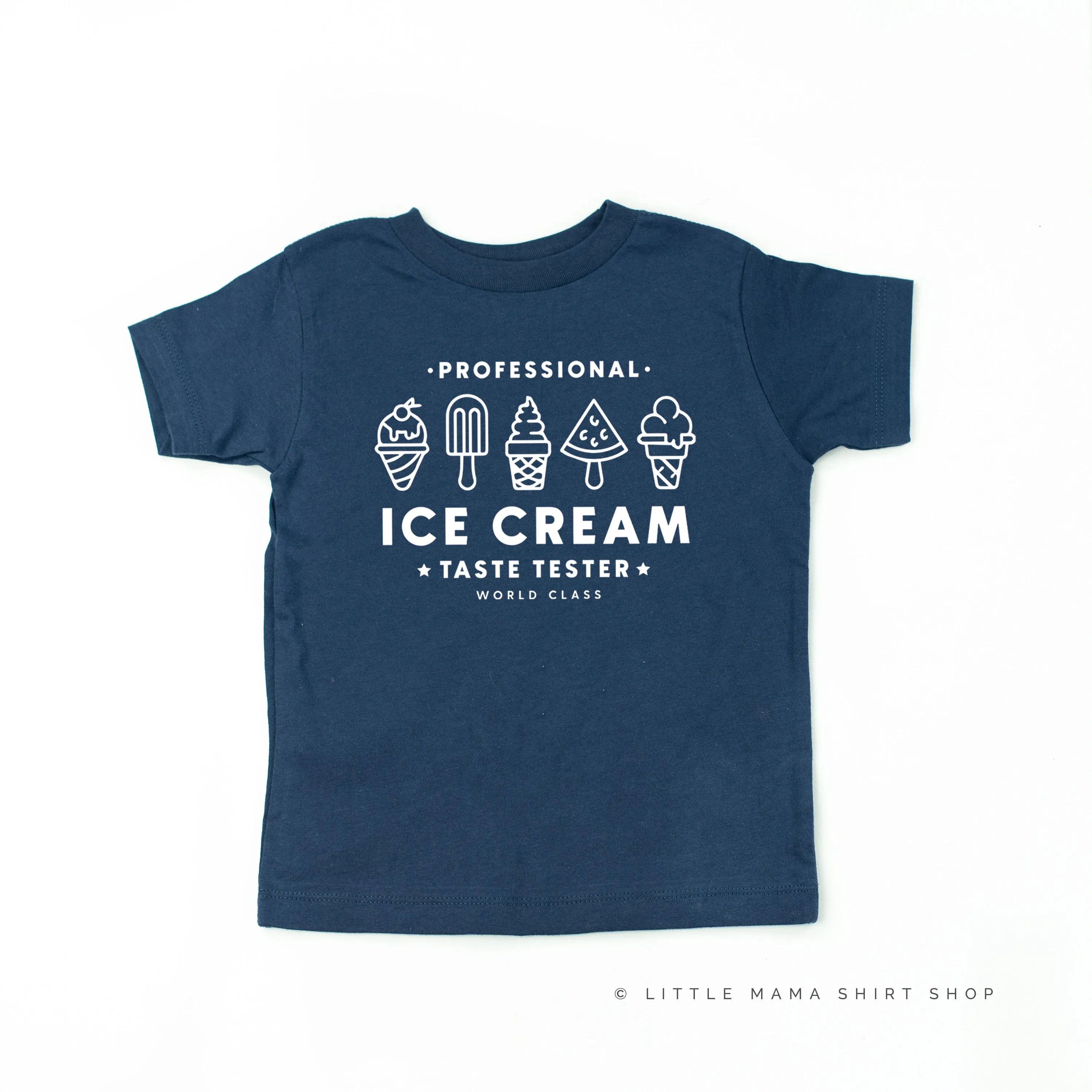 Professional Ice Cream Taste Tester -  Single Cone on Back - Short Sleeve Child Shirt