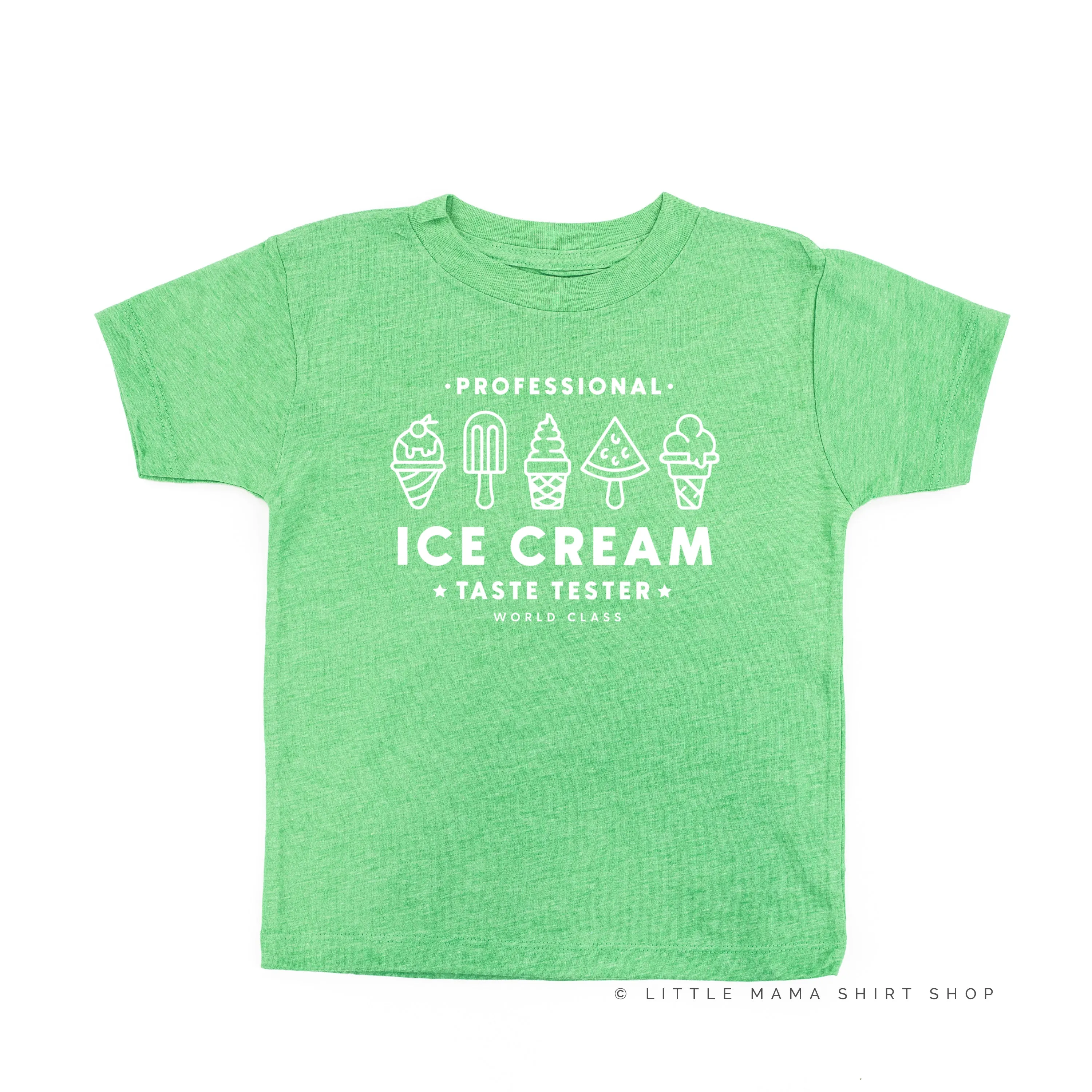 Professional Ice Cream Taste Tester -  Single Cone on Back - Short Sleeve Child Shirt