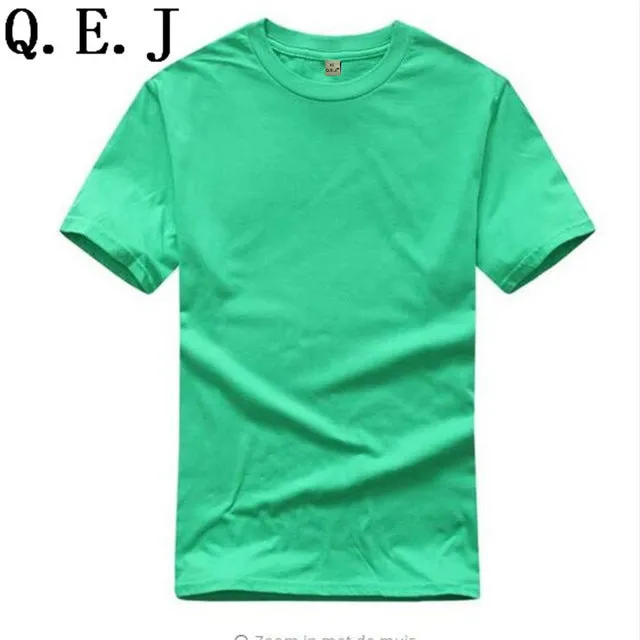 Q.E.J New Solid Color T Shirt Mens Black And White 100% Cotton T-shirts Summer Skateboard Tee Boy Hip hop Customizable Tops F18