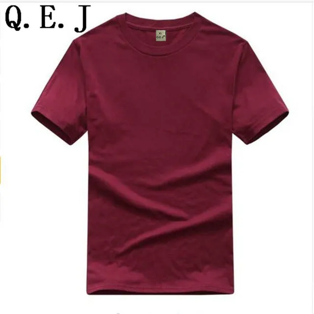 Q.E.J New Solid Color T Shirt Mens Black And White 100% Cotton T-shirts Summer Skateboard Tee Boy Hip hop Customizable Tops F18