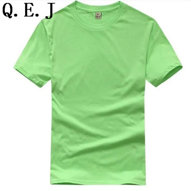 Q.E.J New Solid Color T Shirt Mens Black And White 100% Cotton T-shirts Summer Skateboard Tee Boy Hip hop Customizable Tops F18