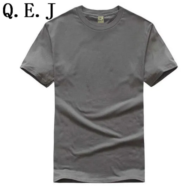 Q.E.J New Solid Color T Shirt Mens Black And White 100% Cotton T-shirts Summer Skateboard Tee Boy Hip hop Customizable Tops F18