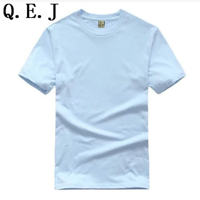 Q.E.J New Solid Color T Shirt Mens Black And White 100% Cotton T-shirts Summer Skateboard Tee Boy Hip hop Customizable Tops F18