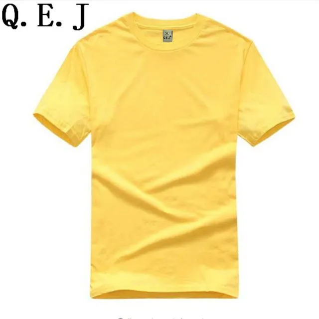 Q.E.J New Solid Color T Shirt Mens Black And White 100% Cotton T-shirts Summer Skateboard Tee Boy Hip hop Customizable Tops F18