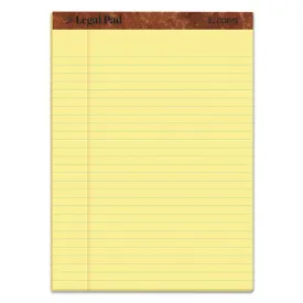 "the Legal Pad" Perforated Pads, Wide-legal Rule, 8.5 X 11, Canary, 50 Sheets, 3-pack