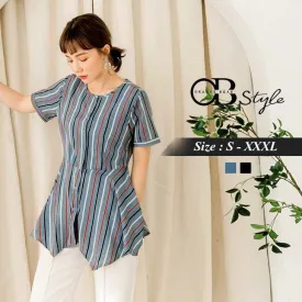 SHORT STRIPED SLEEVE TOPS