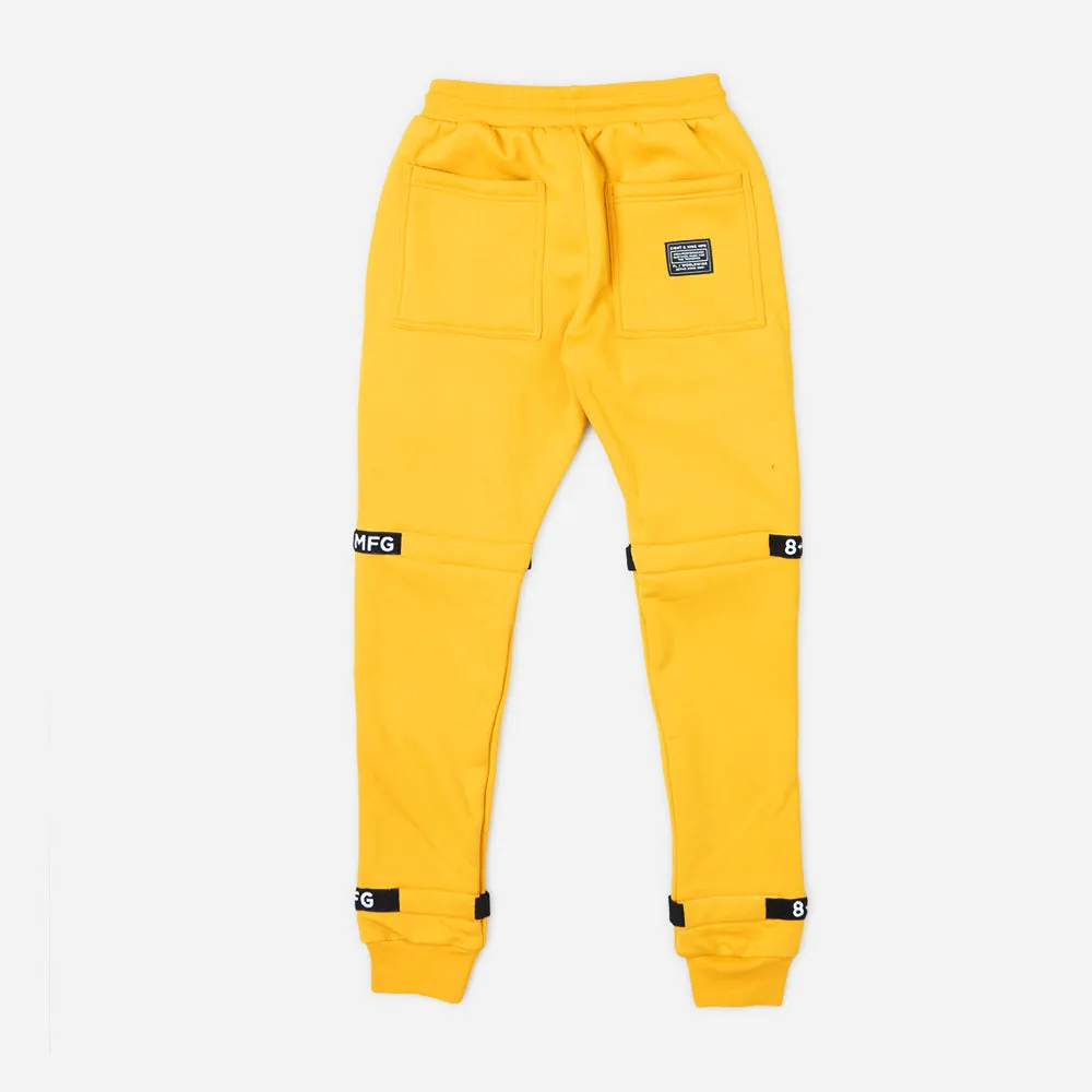 Strapped Up Skinny Fleece Joggers Mustard