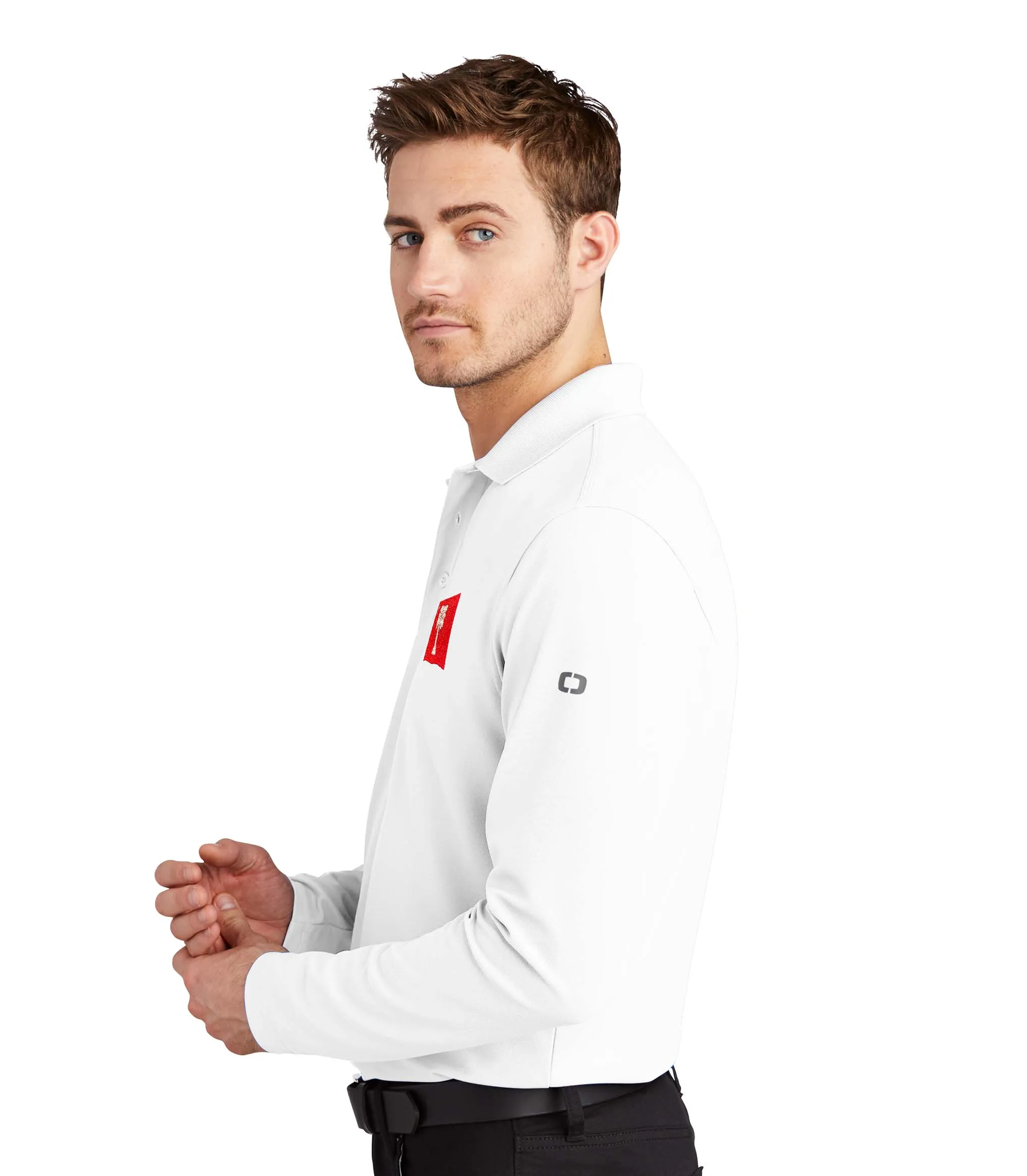 The Citadel, Big Red logo, OGIO Men's Long Sleeves Embroidery Polo