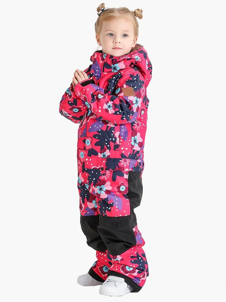 TreadSnow Flower Kids Snowboard One Picec Suit