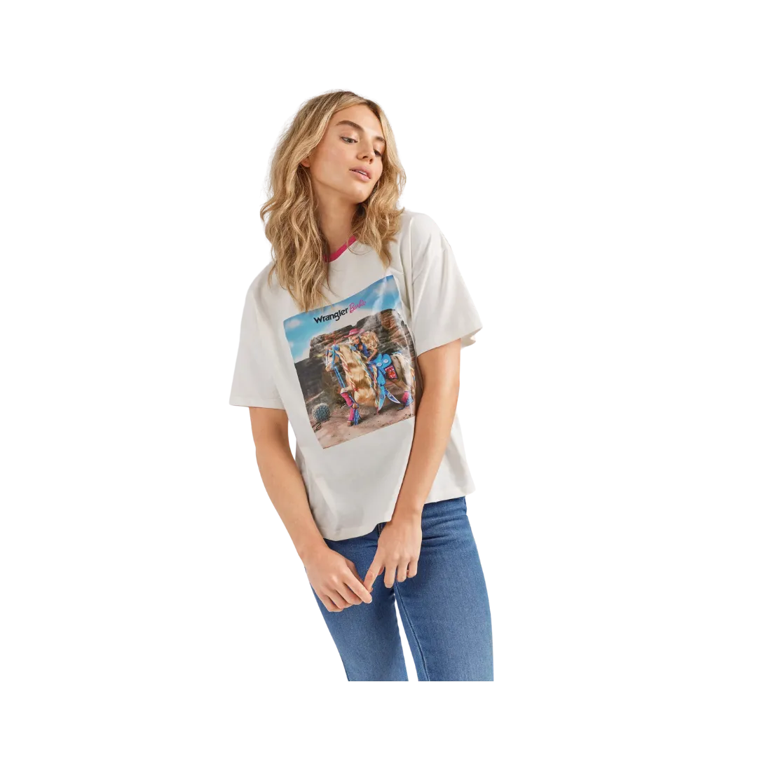 Wrangler Women's Barbie Desert Girlfriend Ringer Tee