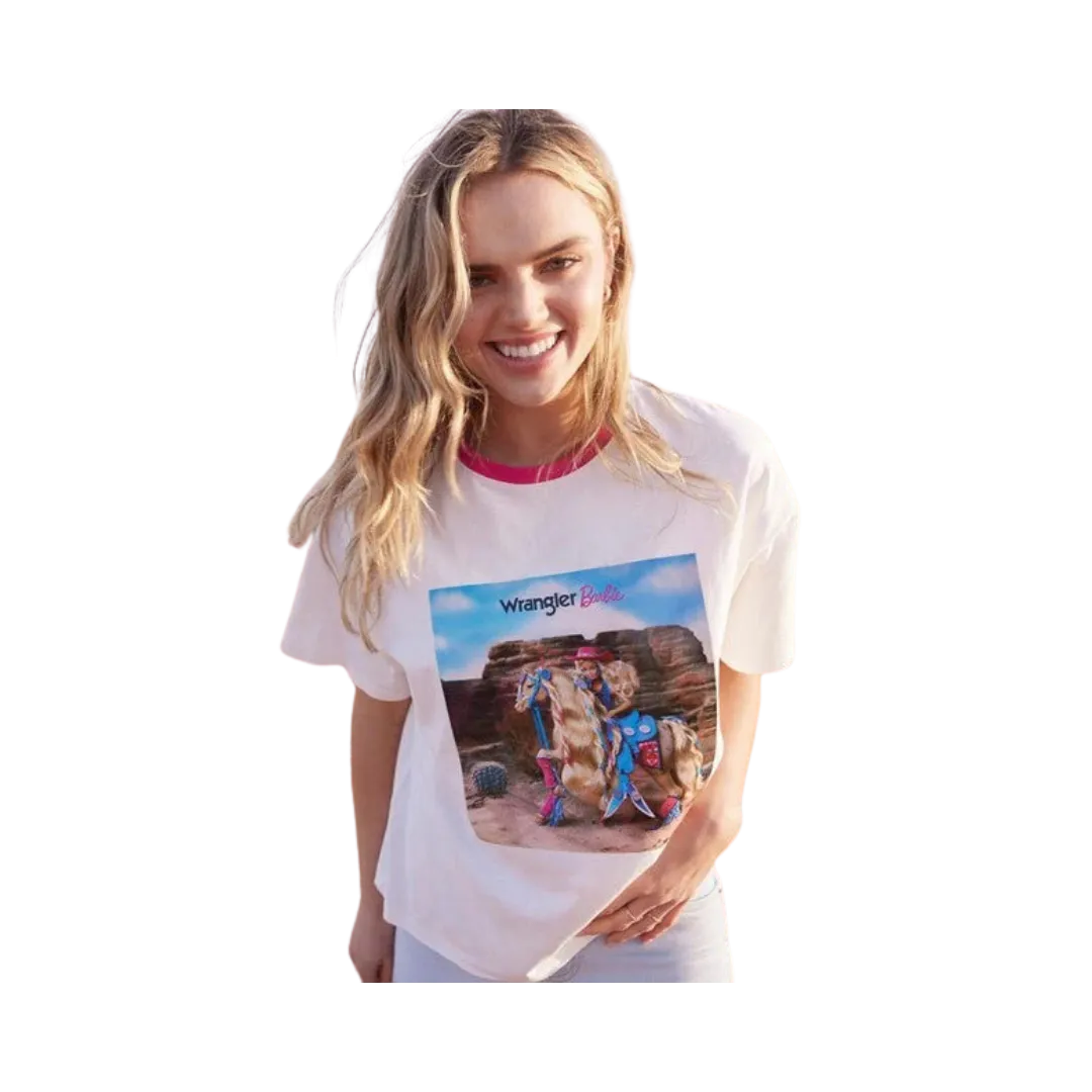 Wrangler Women's Barbie Desert Girlfriend Ringer Tee